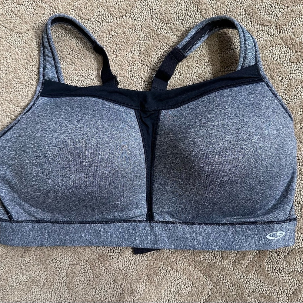 Champion Gray and Black High-Impact Sports Bra